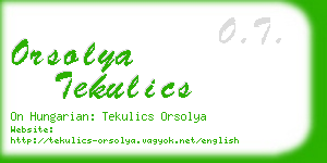 orsolya tekulics business card